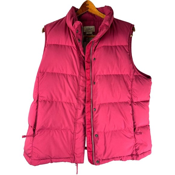 L.L Bean Pink Goose Down Vest, Women's Size X Large - Picture 8 of 16